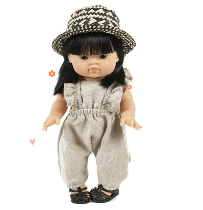 Pablo black straw hat Minikane