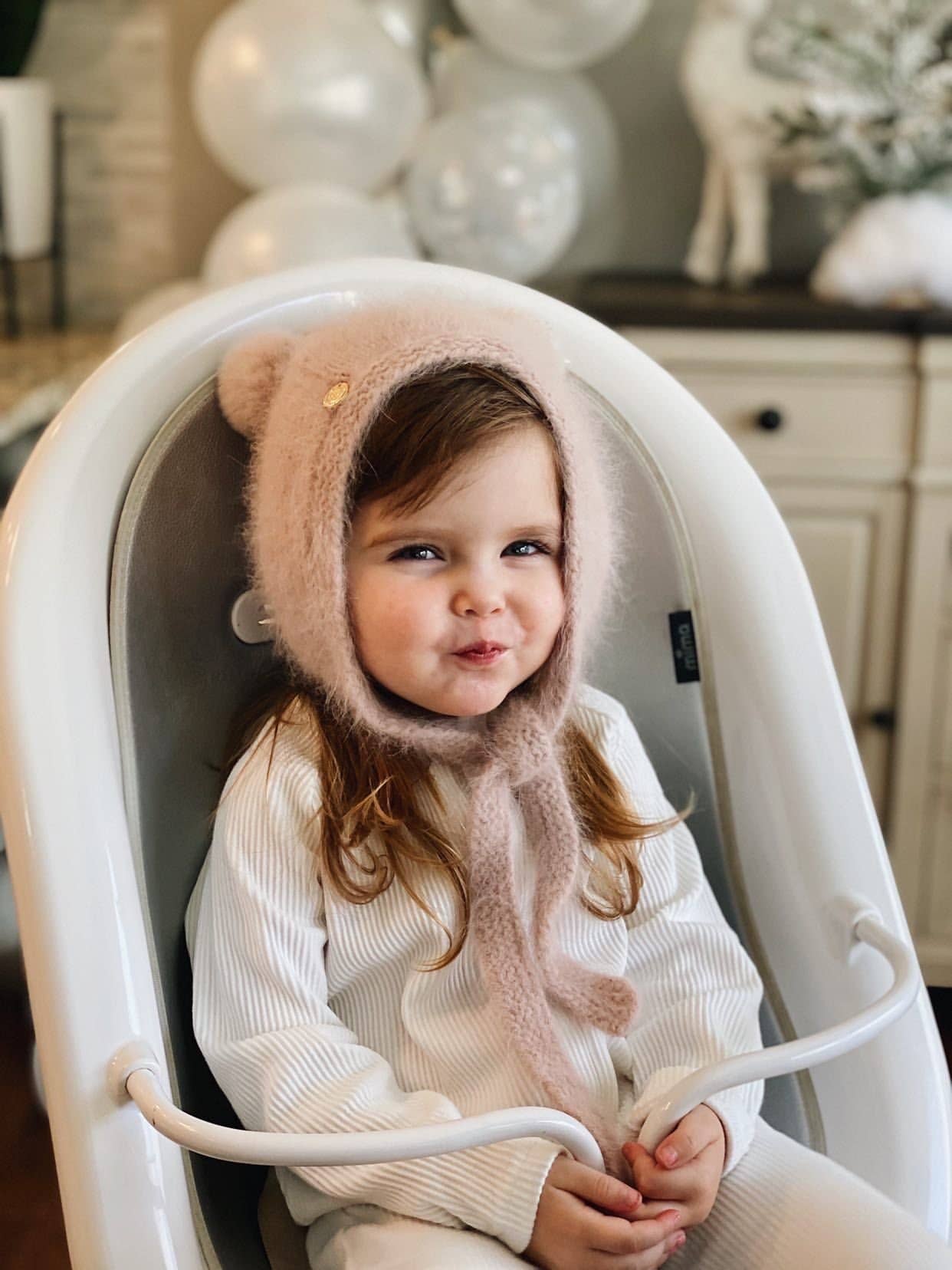 Petite Maison Kids Dusty Pink Cashmere Teddy Hat Petite Maison Kids