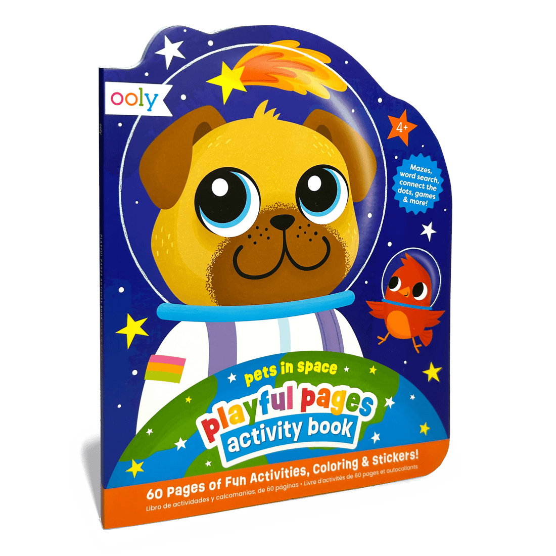 Playful Pages Activity Book - Games Coloring Stickers - Pets in Space OOLY