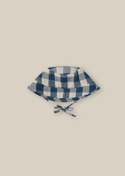 Organic Zoo Pottery Blue Gingham Bucket Sun Hat Organic Zoo