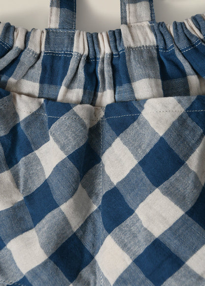 Organic Zoo Pottery Blue Gingham Maker Crossback Skirt Organic Zoo
