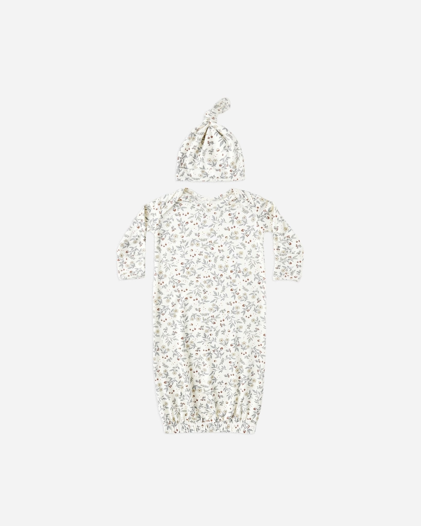 Quincy Mae Bamboo Baby Gown + Hat Set || Woodland Quincy Mae