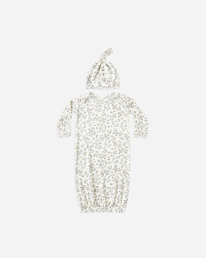 Quincy Mae Bamboo Baby Gown + Hat Set || Woodland Quincy Mae