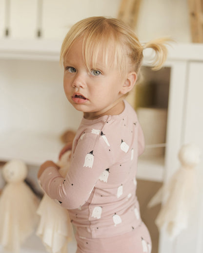 Quincy Mae Bamboo Pajama Set || Pink Ghosts Quincy Mae New