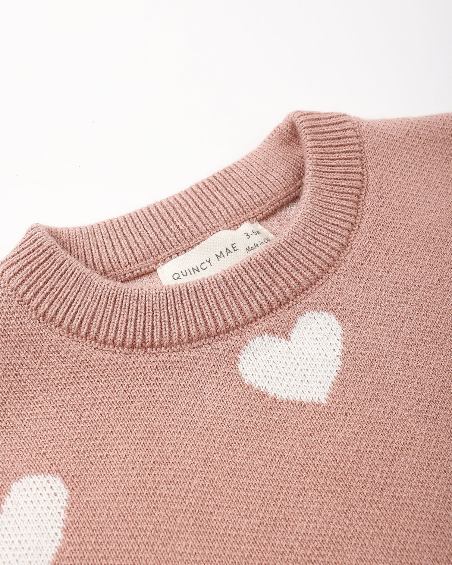 Quincy Mae Heart Knit Sweater Pink Quincy Mae