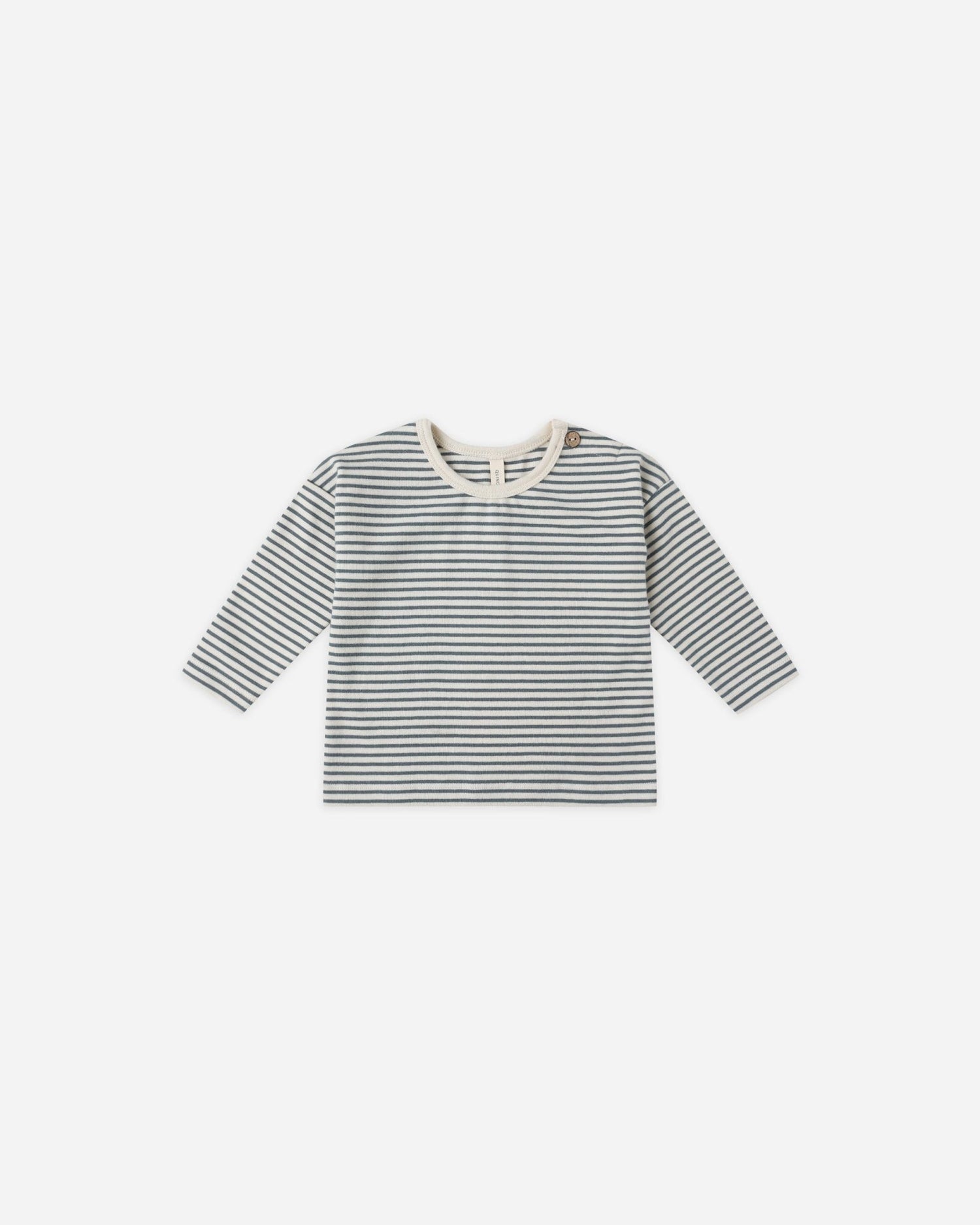 Quincy Mae Long Sleeve Tee || Ocean Micro Stripe Quincy Mae