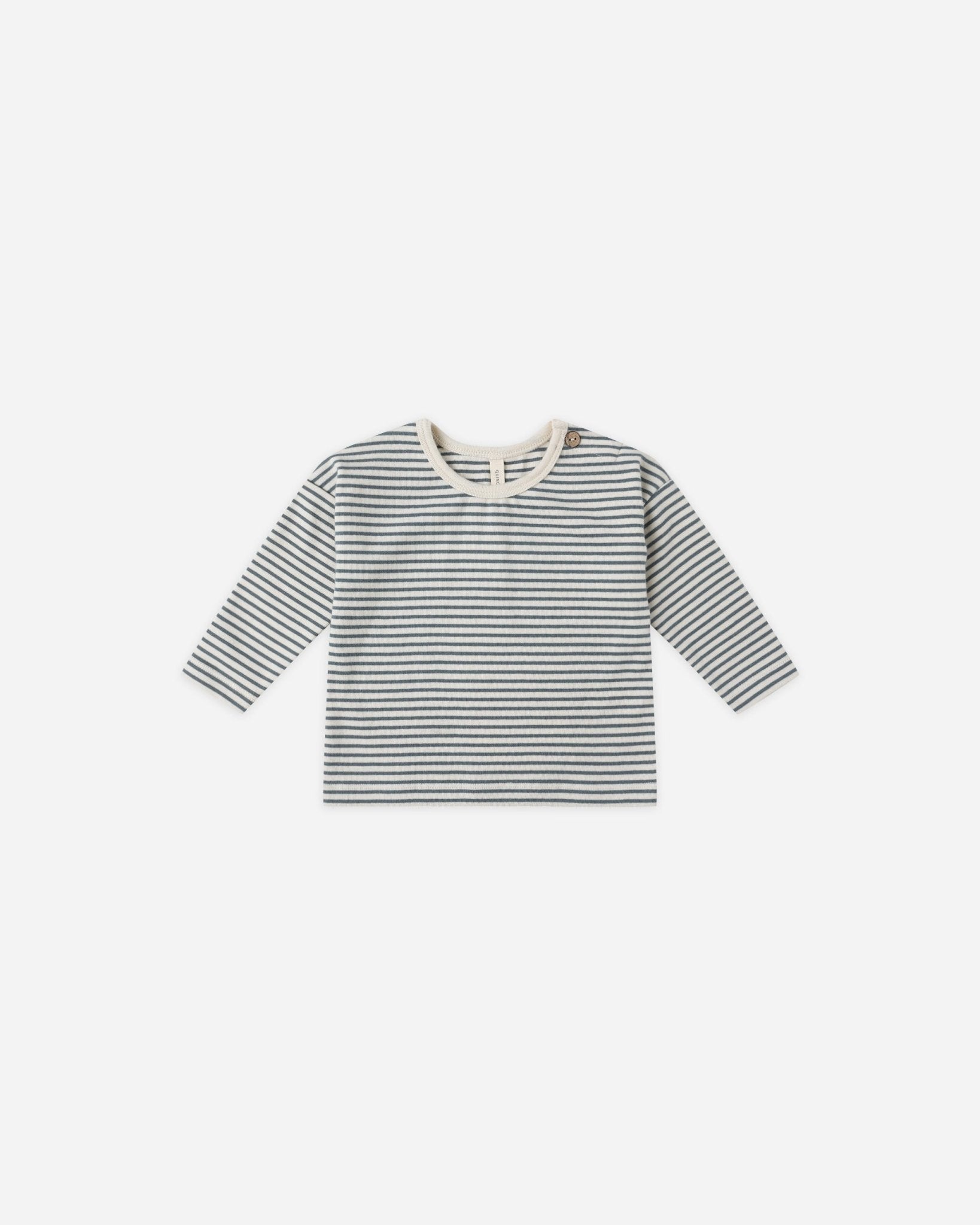 Quincy Mae Long Sleeve Tee || Ocean Micro Stripe Quincy Mae