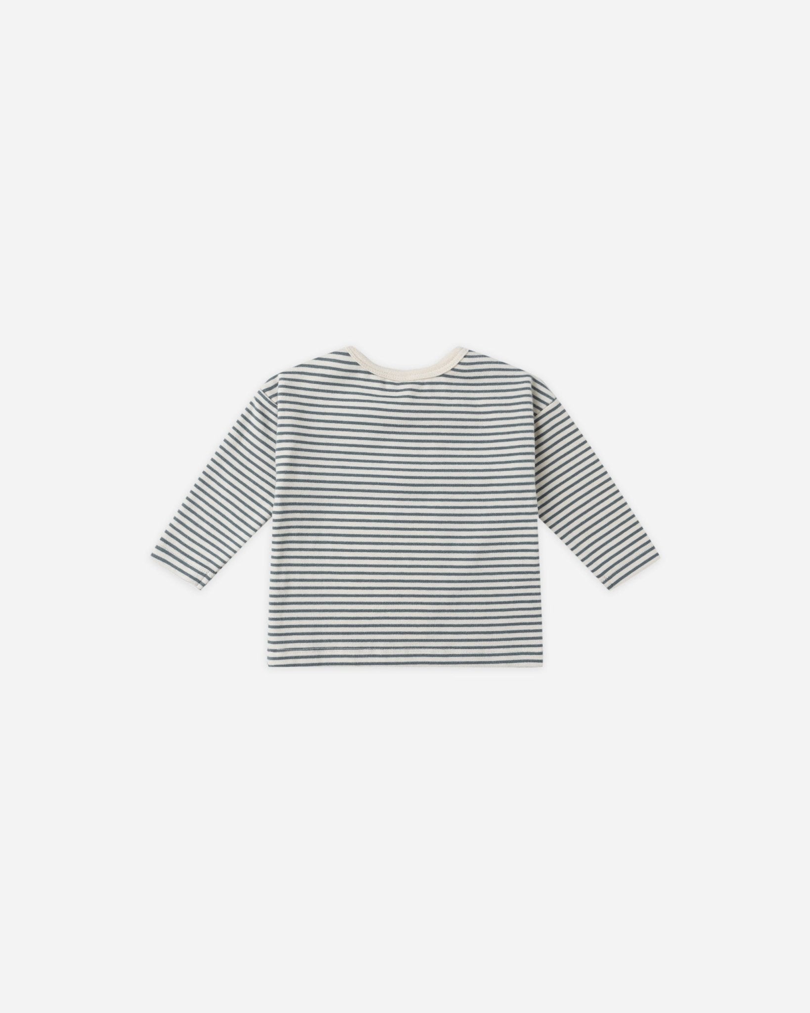 Quincy Mae Long Sleeve Tee || Ocean Micro Stripe Quincy Mae