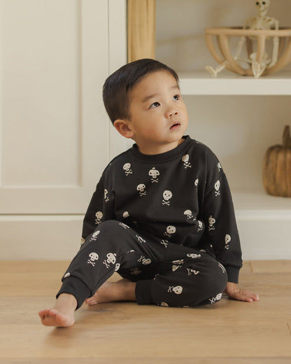 Quincy Mae Relaxed Fleece Sweatpant || Crossbones Quincy Mae New