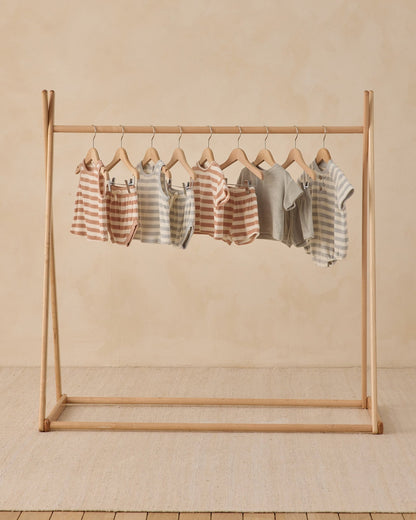 Quincy Mae Terry Tee + Short Set Latte Stripe Quincy Mae