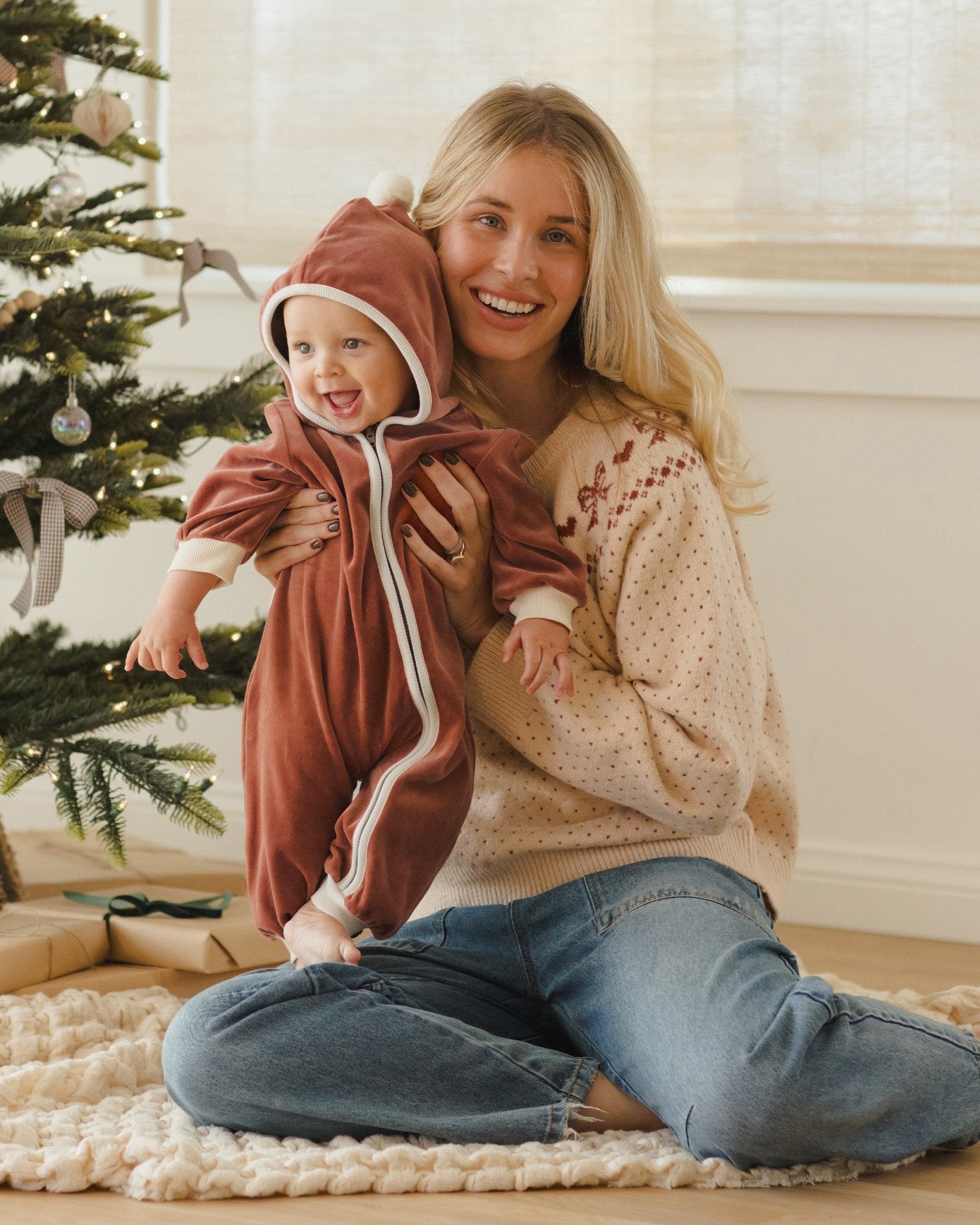 Quincy Mae Velour Zip Jumpsuit || Cranberry Quincy Mae