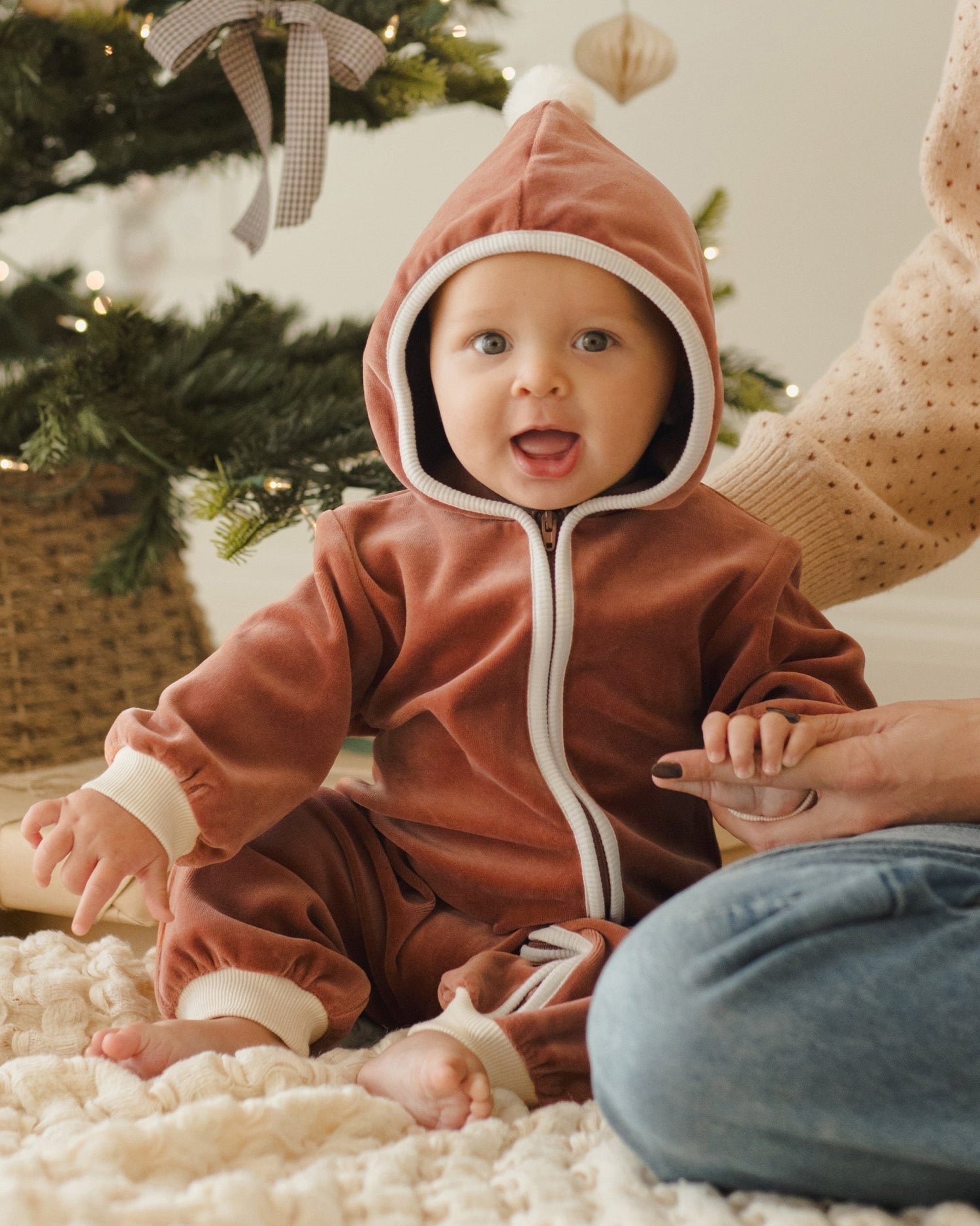 Quincy Mae Velour Zip Jumpsuit || Cranberry Quincy Mae