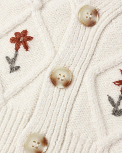 Rylee + Cru Boxy Crop Cardigan || Winter Daisy Embroidery Rylee + Cru