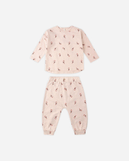 Rylee + Cru Long Sleeve Tee + Pant Set || Candy Canes Rylee + Cru