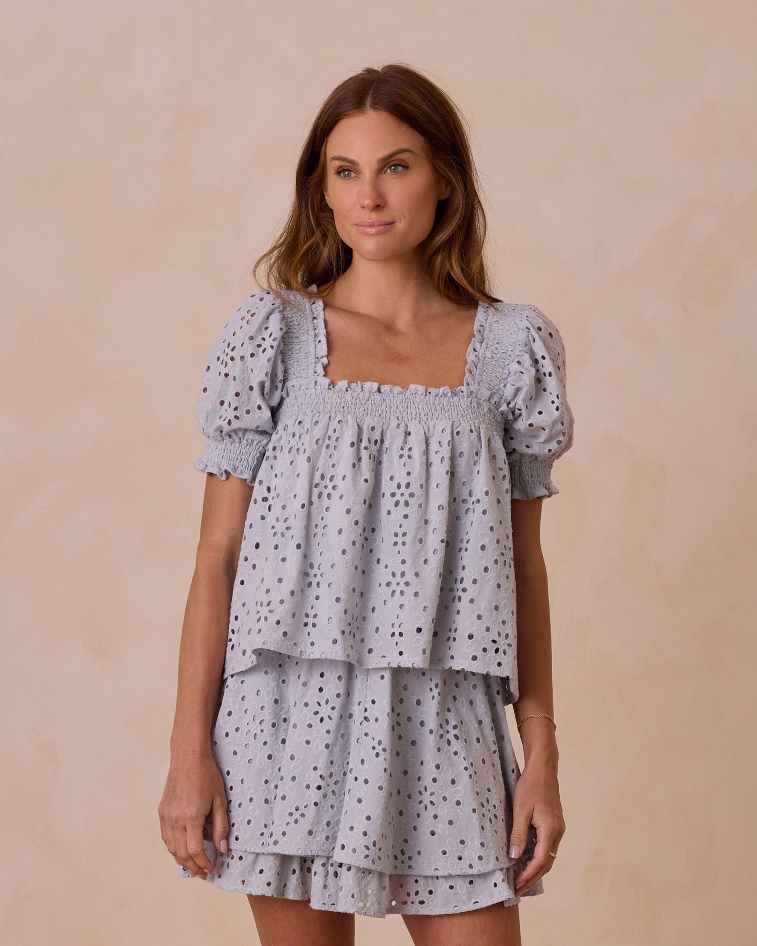 Rylee + Cru Mom Milan Blouse | Light Blue - Rylee + Cru