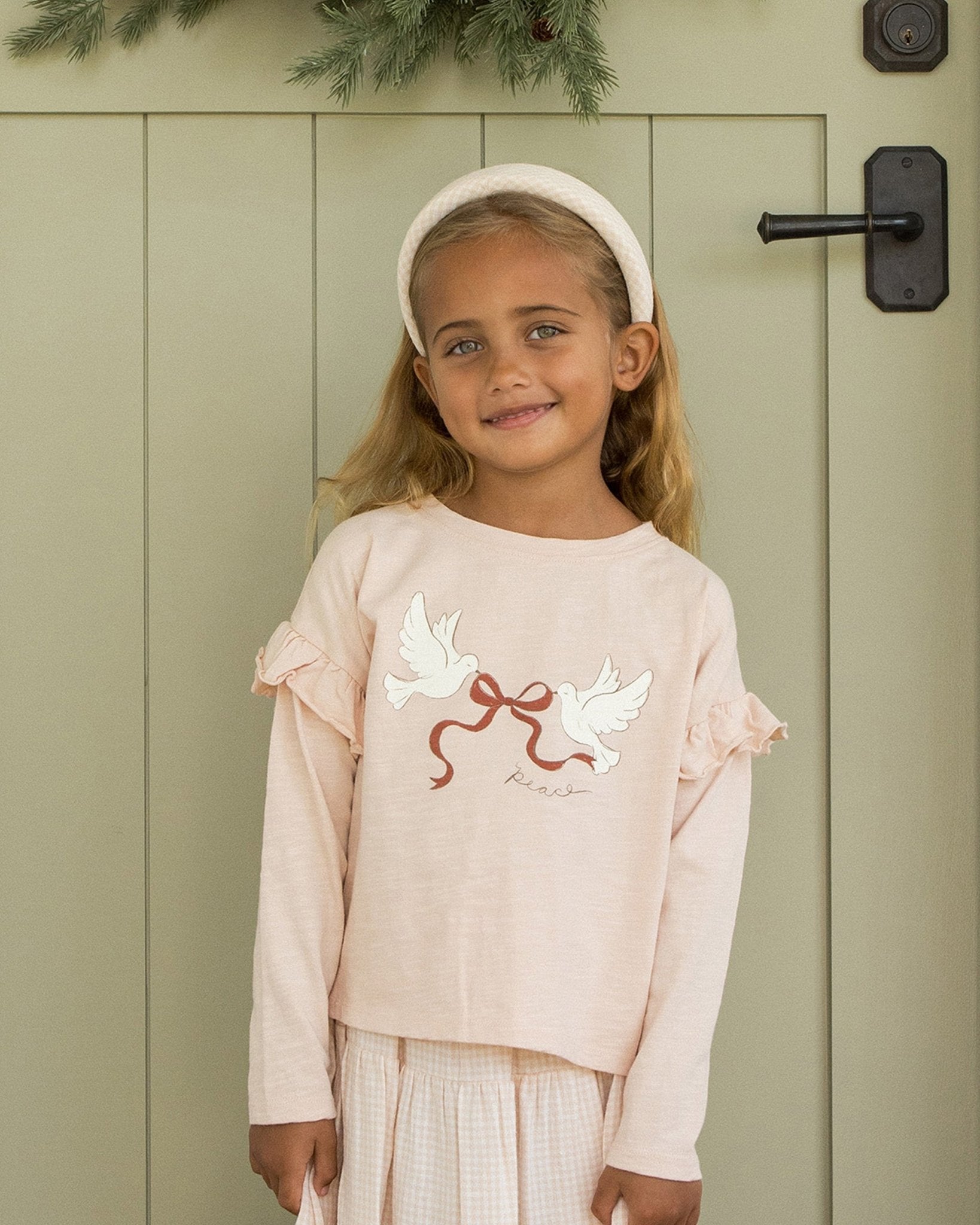 Rylee + Cru Ruffle Long Sleeve Tee || Peace Rylee + Cru