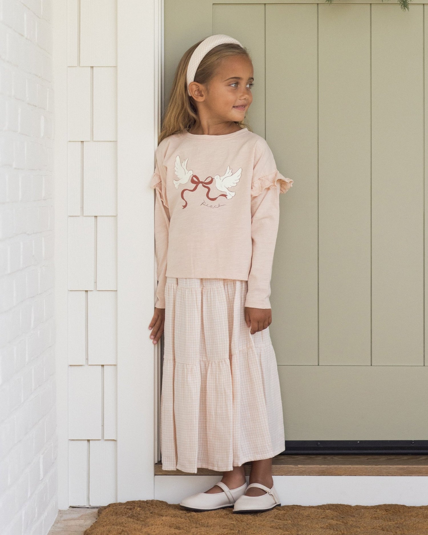 Rylee + Cru Ruffle Long Sleeve Tee || Peace Rylee + Cru