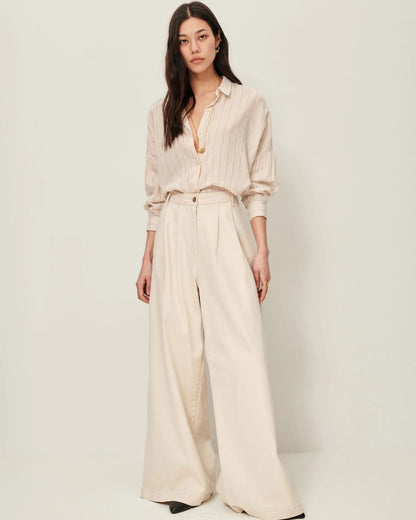 Sessùn Botan Striped Shirt - SandBlack Sessùn
