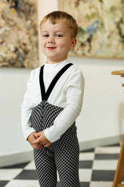 Silly Silas Footed Special Black x White Checked Silly Silas