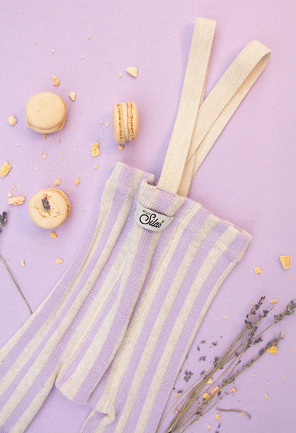 Silly Silas Footless Lavender x Cream Striped Silly Silas