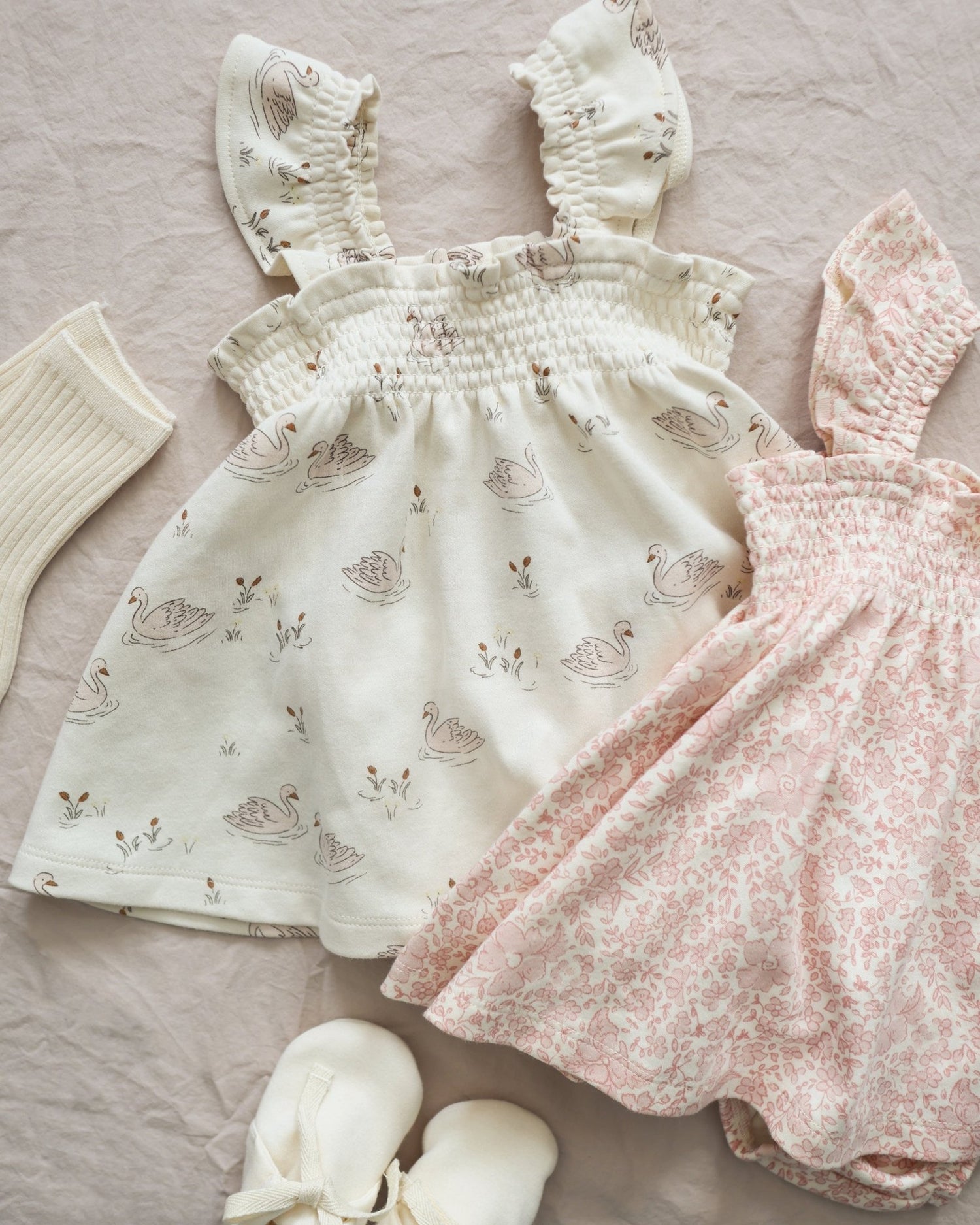 Smocked Jersey Dress || Swans Quincy Mae