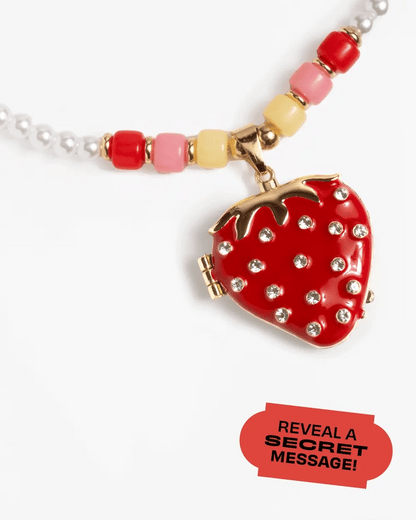 Super Smalls Strawberry Surprise lip gloss locket necklace with mirror
