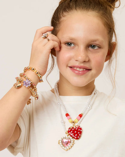 Super Smalls Strawberry Surprise lip gloss locket necklace with mirror
