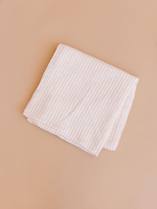The Blueberry Hill Pink Stripe Organic Muslin Baby Swaddle Blanket