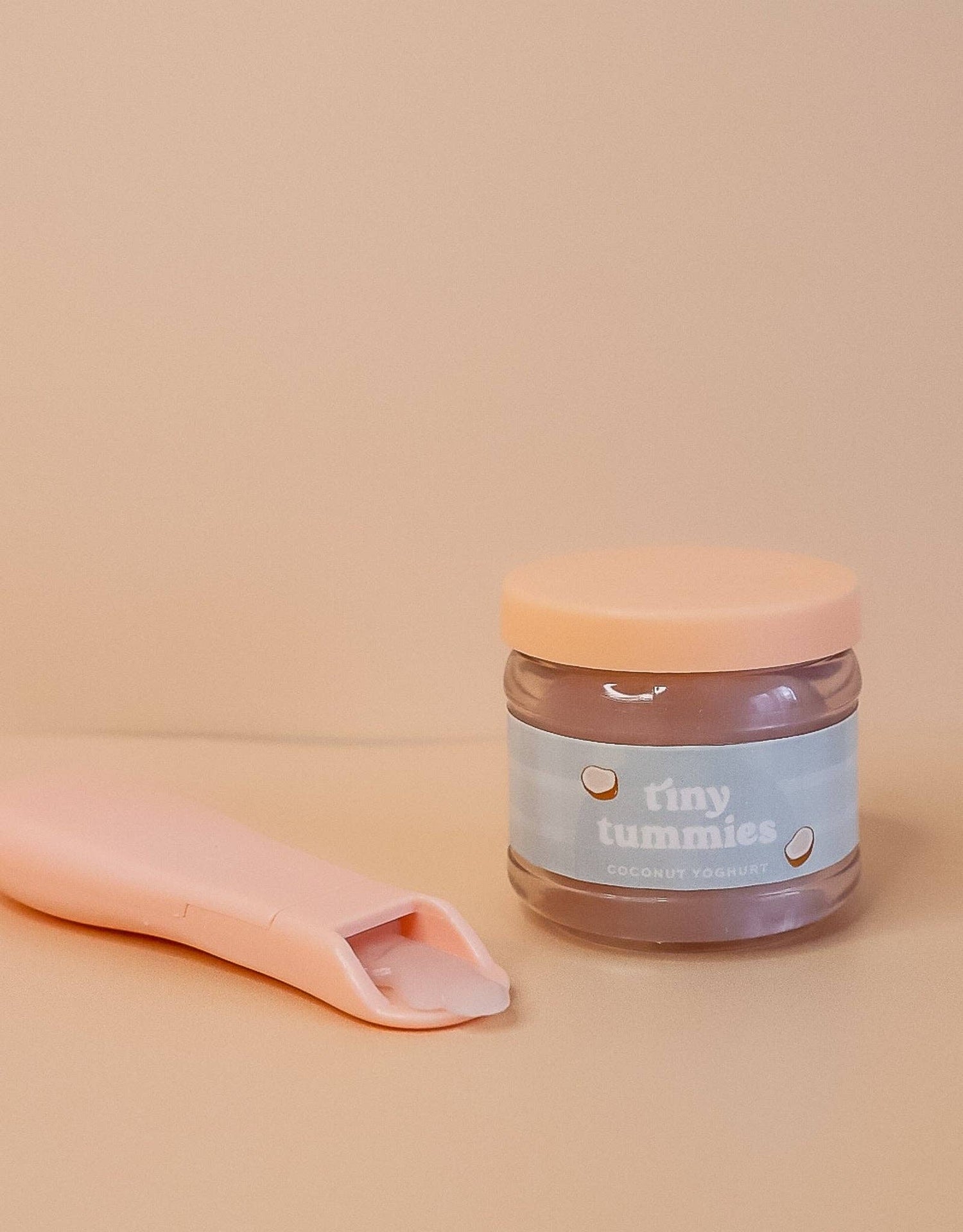Tiny Harlow - Tiny Tummies - Coconut Yogurt - Jar and spoon Tiny Harlow