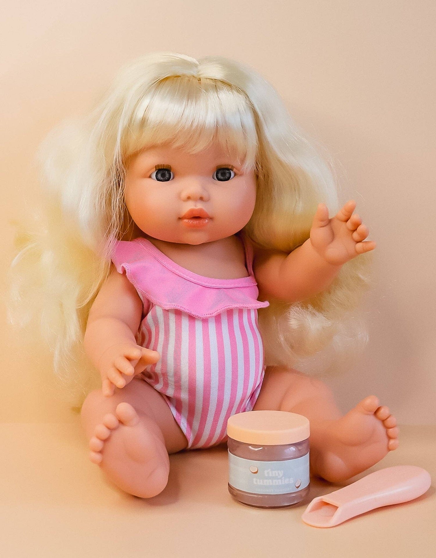 Tiny Harlow - Tiny Tummies - Coconut Yogurt - Jar and spoon Tiny Harlow