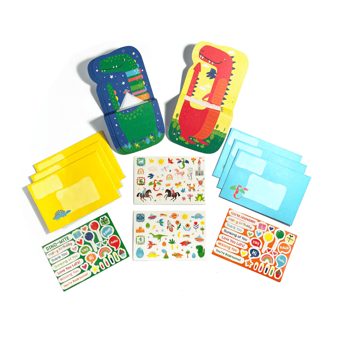 Tiny Tadas! Note Cards and Sticker Set - Dinos &amp; Dragons OOLY