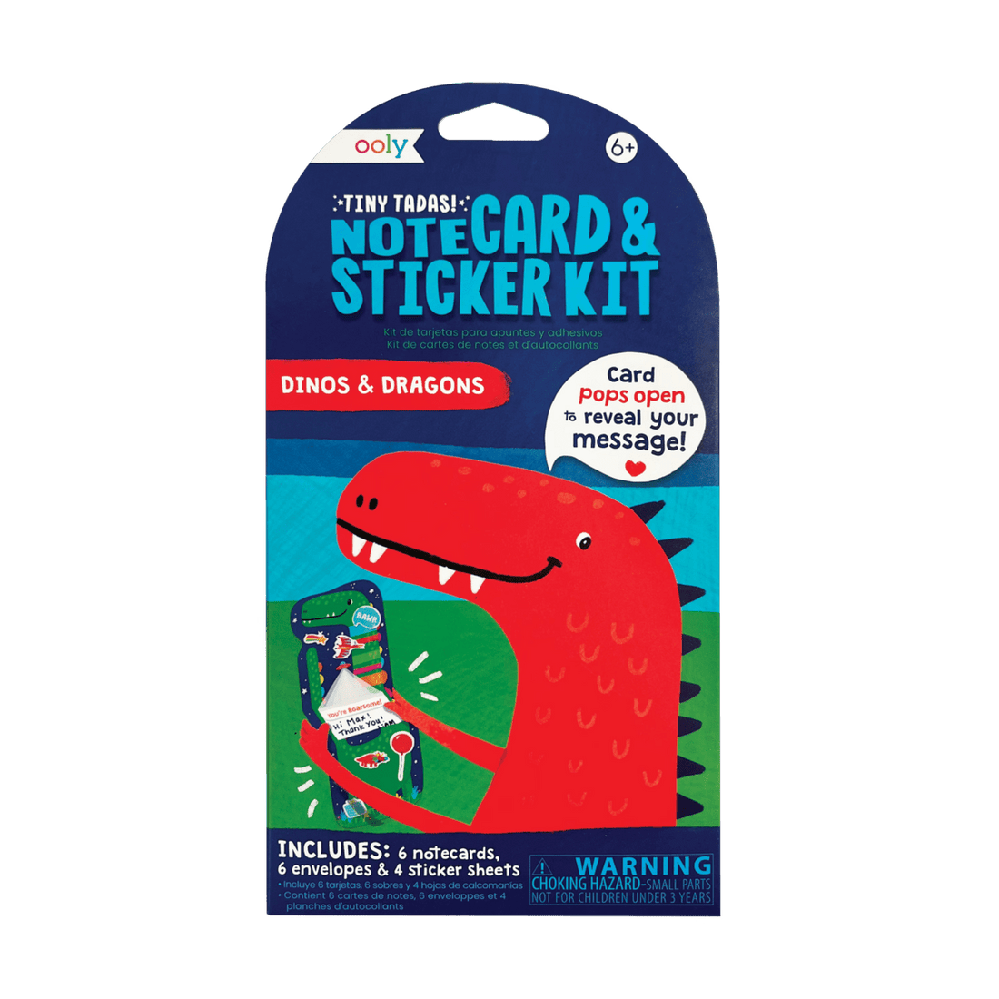 Tiny Tadas! Note Cards and Sticker Set - Dinos &amp; Dragons OOLY