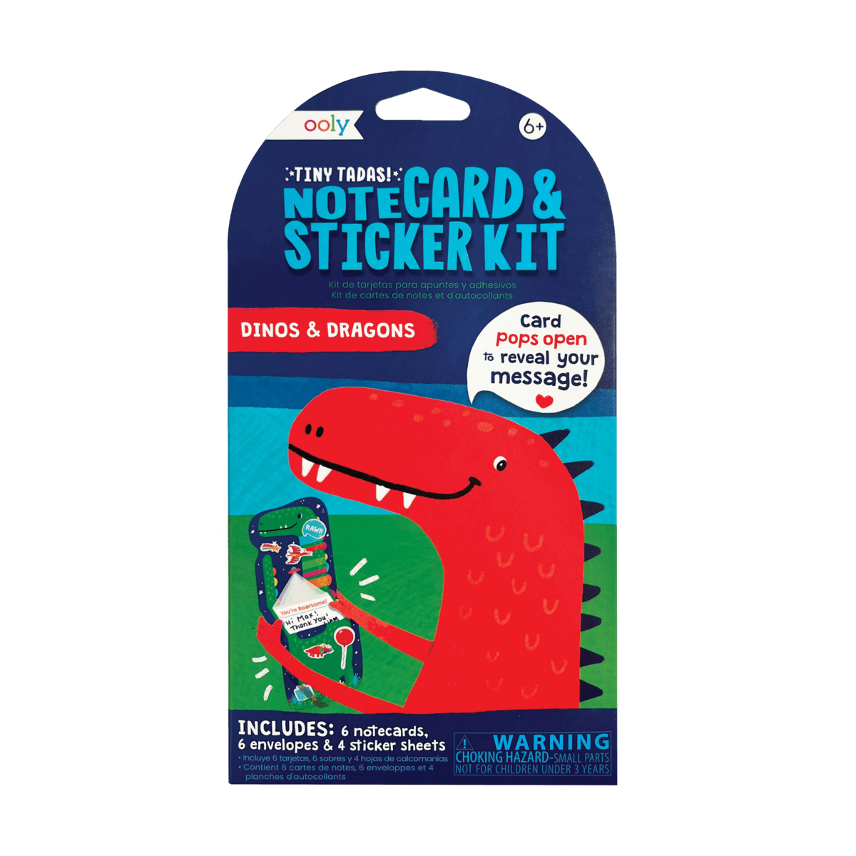 Tiny Tadas! Note Cards and Sticker Set - Dinos &amp; Dragons OOLY
