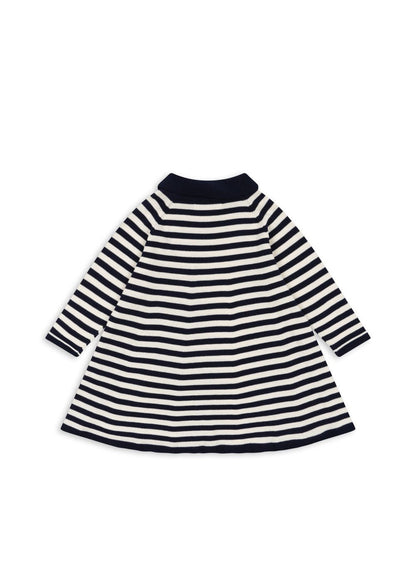 Konges Sløjd VENTON KNIT DRESS GOTS - NAVY STRIPE Konges Sløjd