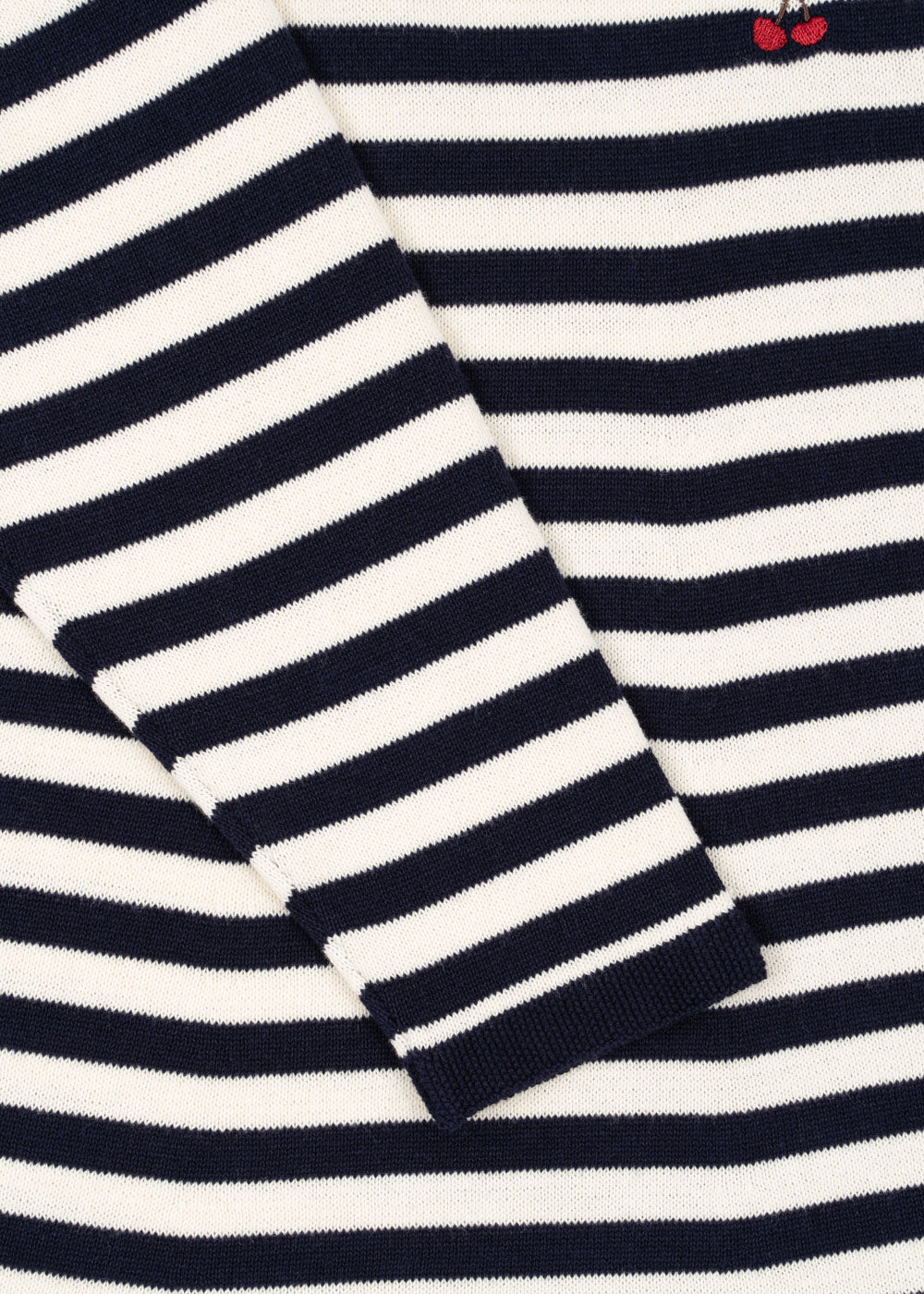Konges Sløjd VENTON KNIT DRESS GOTS - NAVY STRIPE Konges Sløjd