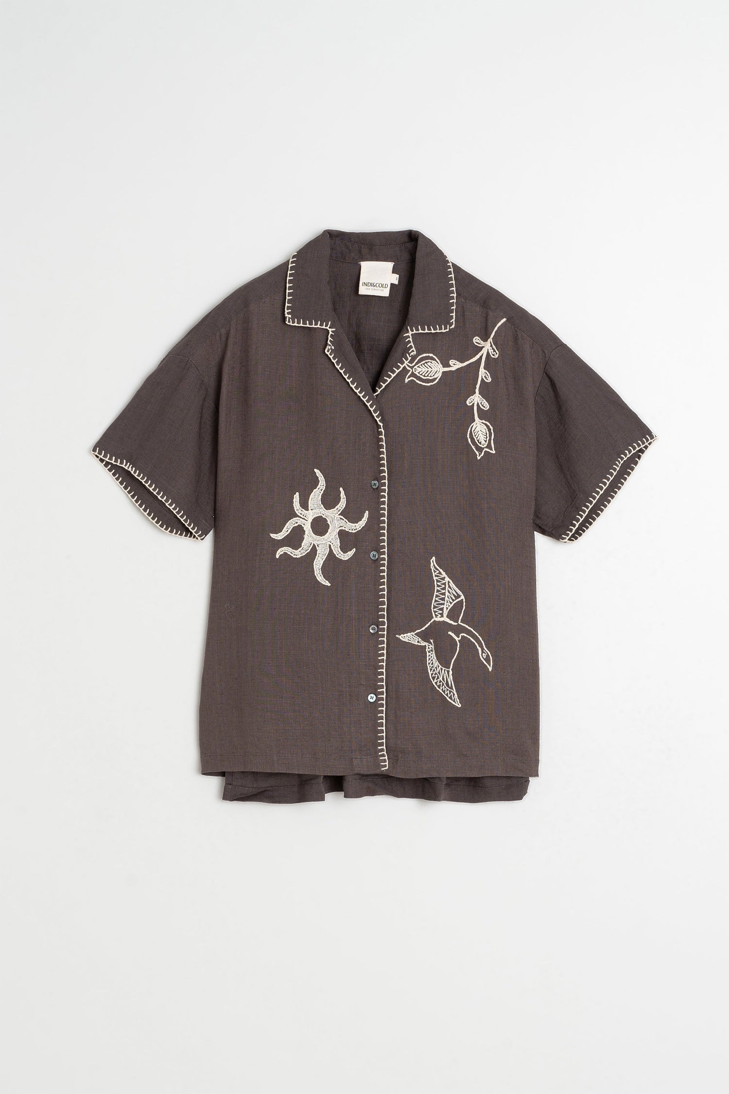 Indi &amp; Cold HANDMADE-EMBROIDERY SHIRT