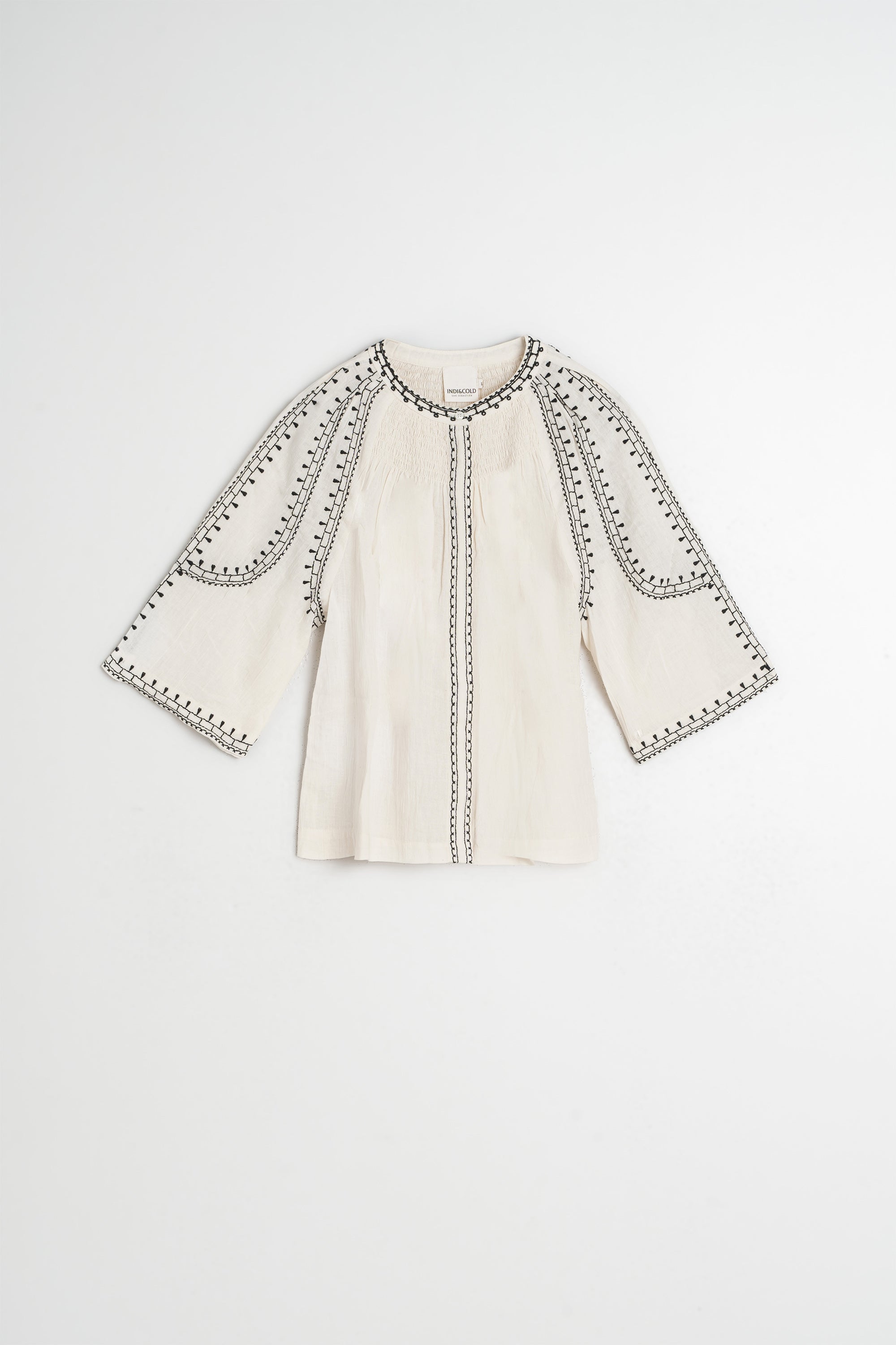 Indi &amp; Cold Bell-Sleeve Shirt-Ecru