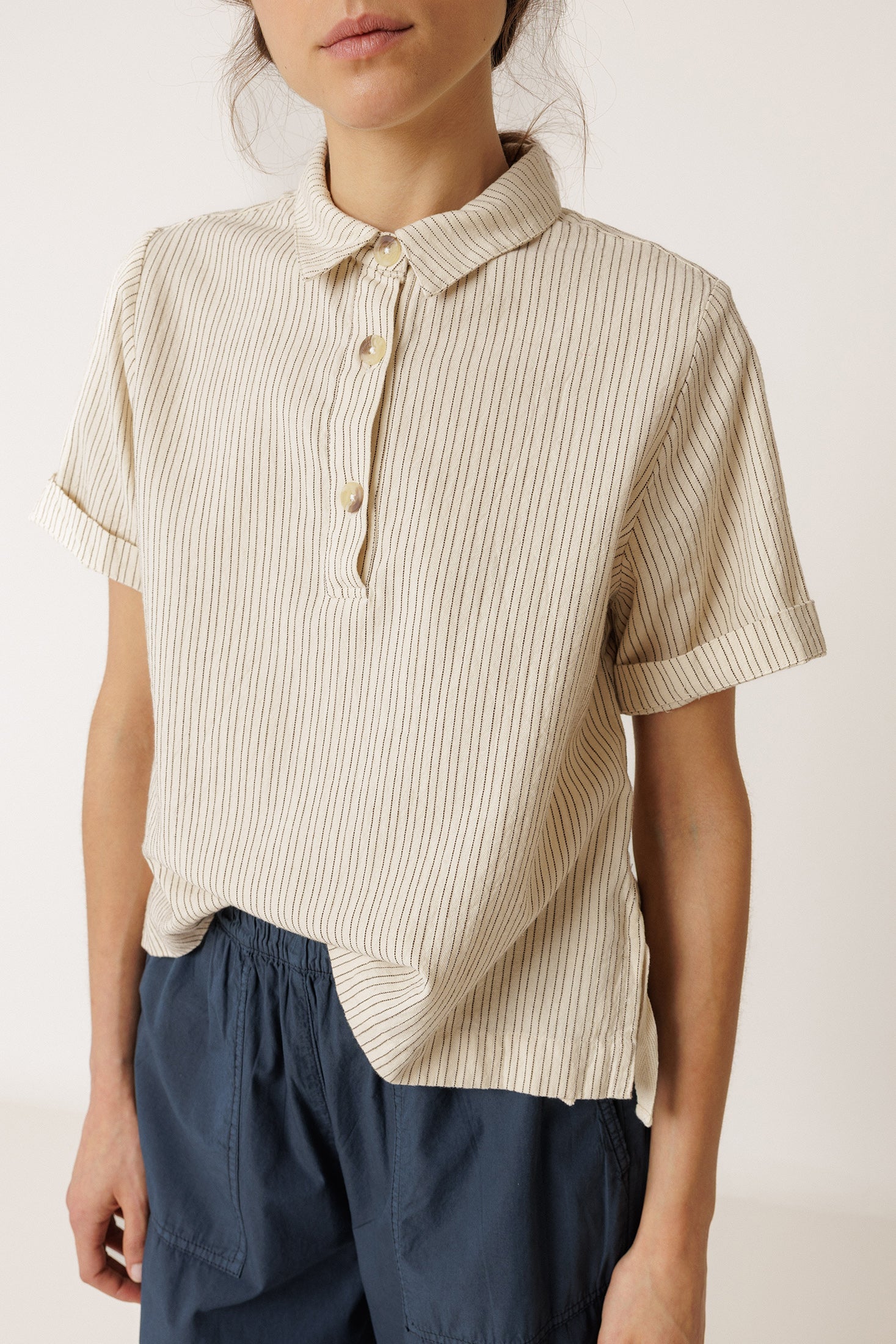 Indi &amp; Cold Striped Polo Shirt with Side Ties
