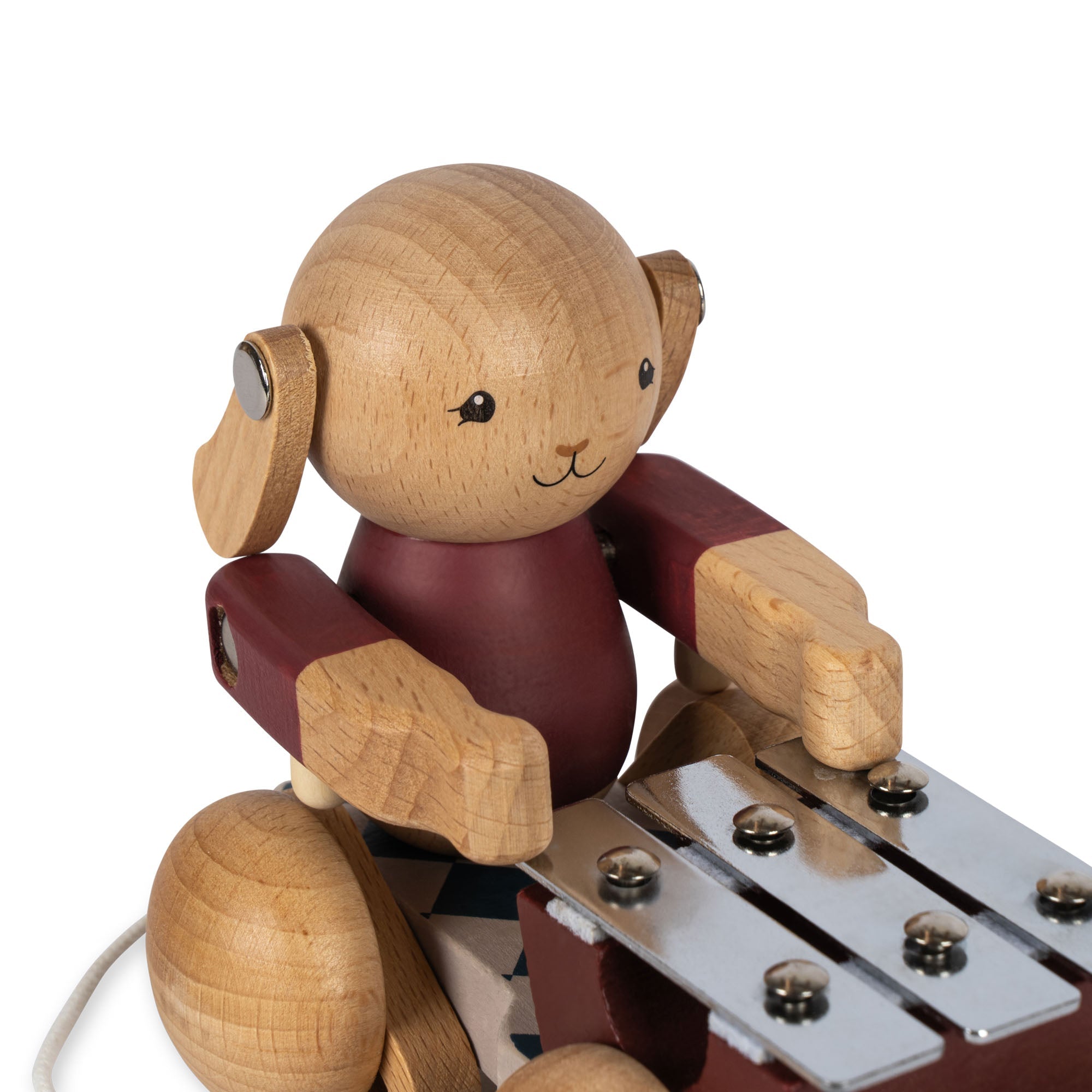 Sløjd WOODEN PULL BUNNY MUSIC FSC - BELL BOY RED Konges Sløjd