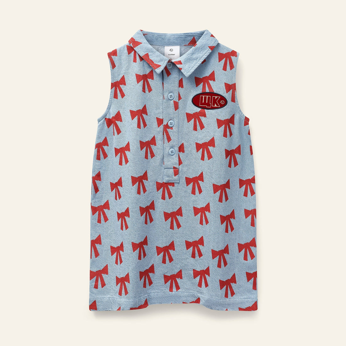 WYNKEN Amore Denim Dress - Setting Sun Bows Wynken