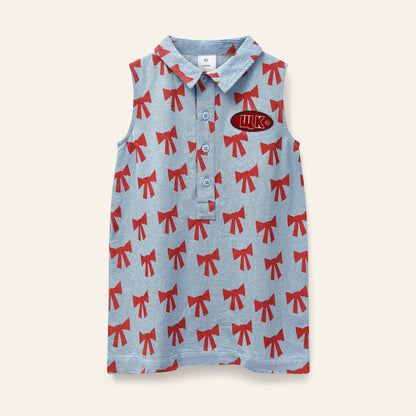 WYNKEN Amore Denim Dress - Setting Sun Bows Wynken